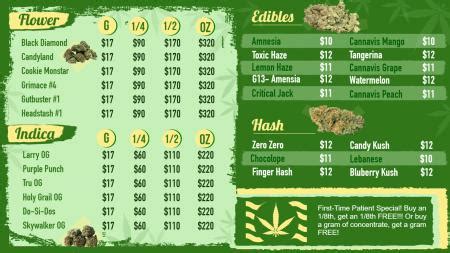 cali dispensary menu.